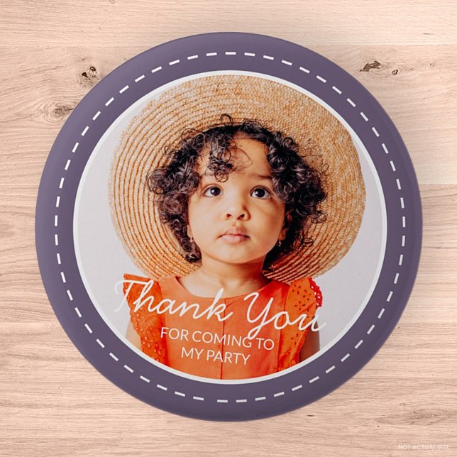 Thank You For Coming Modern Preppy Custom Photo 2 Inch Round Button (Creator Uploaded)