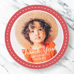 Thank You For Coming Modern Preppy Custom Photo Classic Round Sticker<br><div class="desc">This simple and modern design is composed of serif typography and add a custom photo."Thank You For Coming To My Party" on top of your custom photo. Perfect for birthday party favours or give-aways,  or gift bags,  birthday party envelope seals,  anniversaries,  or any other party!</div>
