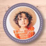 Thank You For Coming Modern Preppy Custom Photo Classic Round Sticker<br><div class="desc">This simple and modern design is composed of serif typography and add a custom photo."Thank You For Coming To My Party" on top of your custom photo. Perfect for birthday party favours or give-aways,  or gift bags,  birthday party envelope seals,  anniversaries,  or any other party!</div>