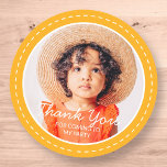 Thank You For Coming Modern Preppy Custom Photo Classic Round Sticker<br><div class="desc">This simple and modern design is composed of serif typography and add a custom photo."Thank You For Coming To My Party" on top of your custom photo. Perfect for birthday party favours or give-aways,  or gift bags,  birthday party envelope seals,  anniversaries,  or any other party!</div>