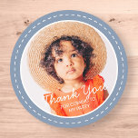 Thank You For Coming Modern Preppy Custom Photo Classic Round Sticker<br><div class="desc">This simple and modern design is composed of serif typography and add a custom photo."Thank You For Coming To My Party" on top of your custom photo. Perfect for birthday party favours or give-aways,  or gift bags,  birthday party envelope seals,  anniversaries,  or any other party!</div>
