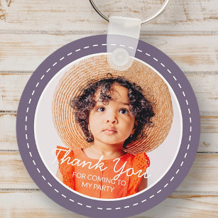 Thank You For Coming Modern Preppy Custom Photo Keychain