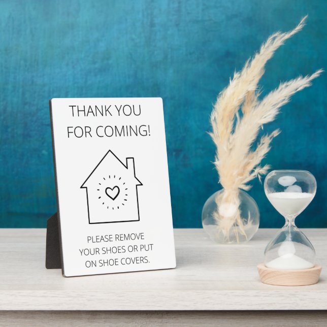 Thank You For Coming Open House (No Shoes) Plaque (Side)