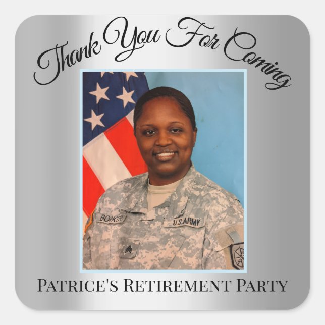 Thank You For Coming Patrice's Retirement Party  Square Sticker (Front)