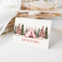 Thank You for Coming Pink Camping Card