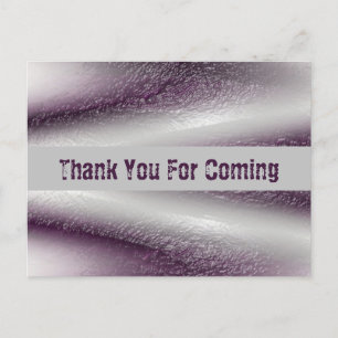 Thank You For Coming Purple Diagonal Lines Thanks Postcard