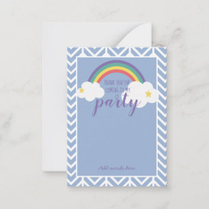 thank you for coming rainbow party favour hair tie card