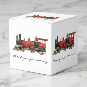 Thank You For Coming Red Train Favor Box