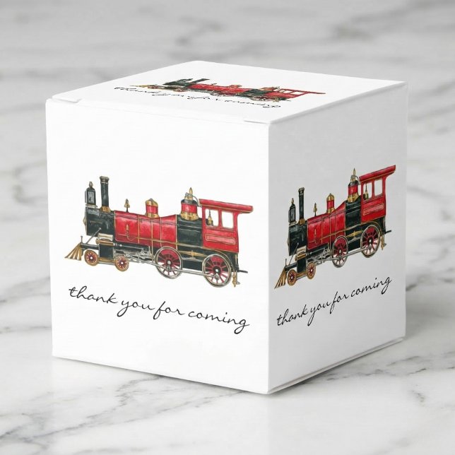 Thank You For Coming Red Train Favor Box (Thank You For Coming Red Train Favor Boxes)