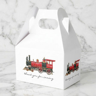 Thank You For Coming Red Train Favor Box