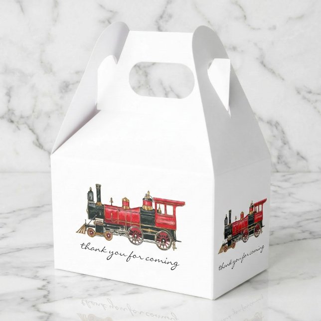 Thank You For Coming Red Train Favor Box (Thank You For Coming Red Train Favor Boxes)