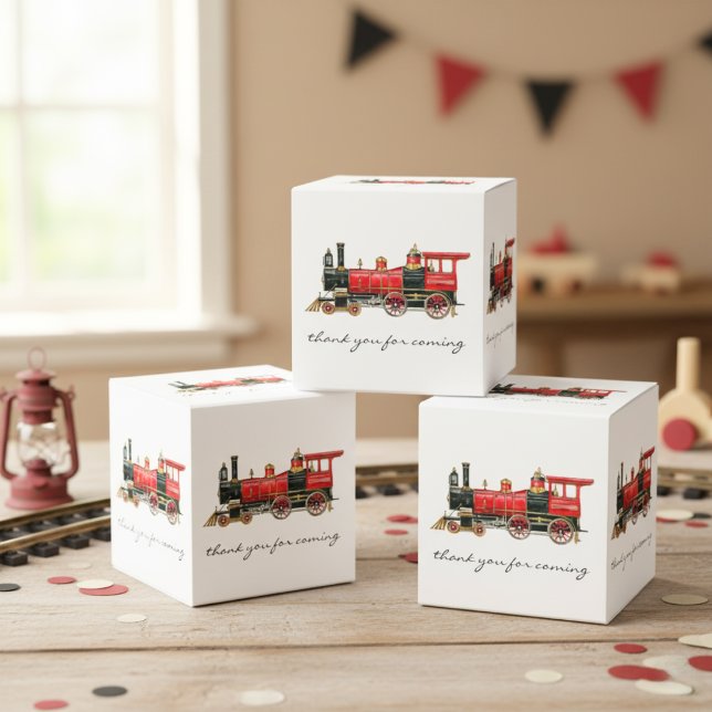 Thank You For Coming Red Train Favor Box (Thank You For Coming Red Train Favor Boxes)