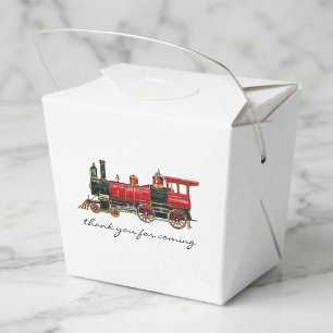 Thank You For Coming Red Train Take Out Favour Box