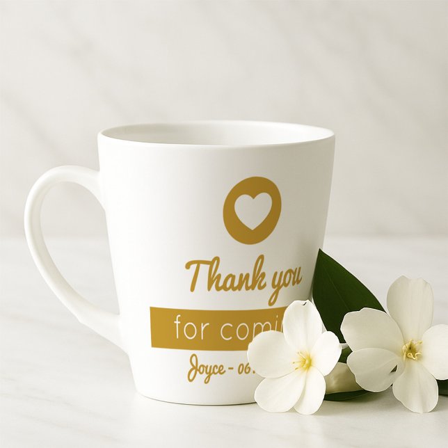 Thank You for Coming Special Ocassions Gold Heart  Latte Mug (Creator Uploaded)