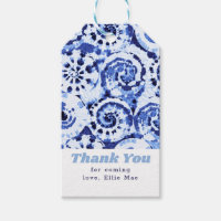 Thank You for Coming Tie Dye Blue Shibori Art