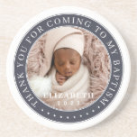 Thank You For Coming To My Baptism Modern Photo Coaster<br><div class="desc">This simple and classic design is composed of serif typography and add a custom photo. Thank you for coming to the holy Baptism.</div>