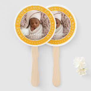 Thank You For Coming To My Baptism Modern Photo Hand Fan