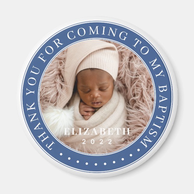 Thank You For Coming To My Baptism Modern Photo Magnet (Front)