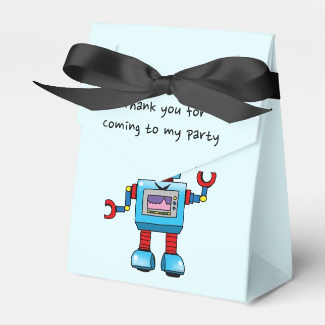 Thank you for coming to my party (toy robot) favor box (Front Side)