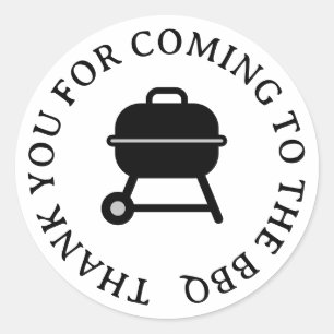 Thank you for coming to the BBQ party custom Classic Round Sticker