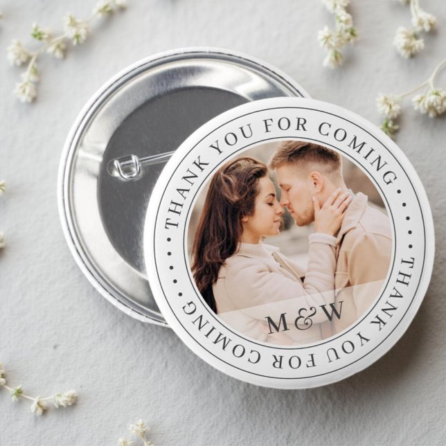 Thank You For Coming Wedding Classic Custom Photo 2 Inch Round Button (Creator Uploaded)