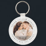 Thank You For Coming Wedding Classic Custom Photo Keychain<br><div class="desc">This simple and classic design is composed of serif typography and add a custom photo. "Thank you for coming" written in serif.</div>