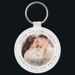 Thank You For Coming Wedding Classic Custom Photo Keychain<br><div class="desc">This simple and classic design is composed of serif typography and add a custom photo. "Thank you for coming" written in serif.</div>