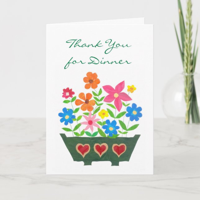 Thank You for Dinner Card - Flower Power (Front)