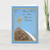 Thank You For Donation Card with Celtic Cross