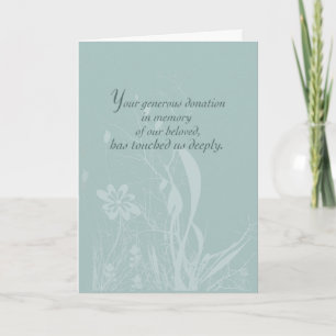 Thank you for Donation In Memory, Organic Flower S