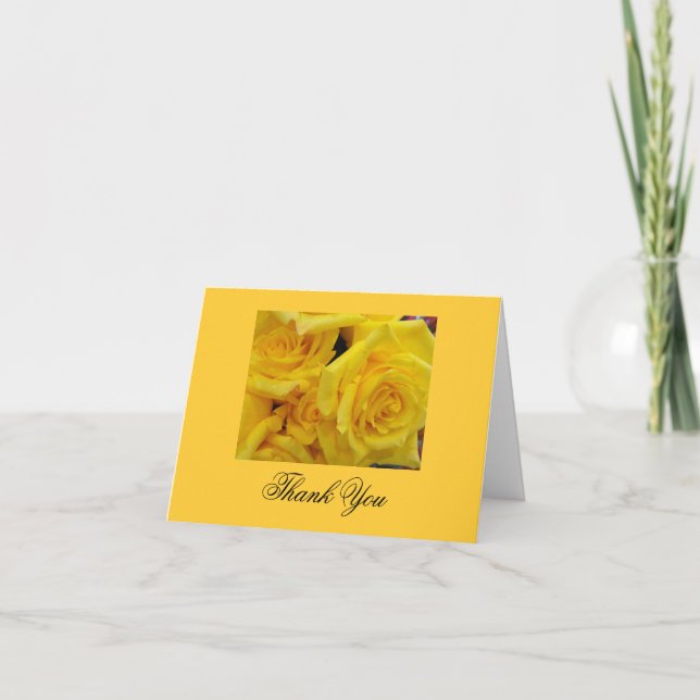 thank you for donation yellow rose flowers card (Front)