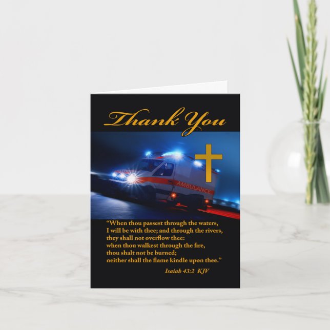 Thank You for EMS Paramedics, Religious Theme Card (Front)
