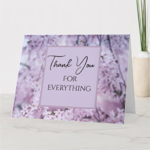 Thank You for Everything Lilac Floral Springtime Card