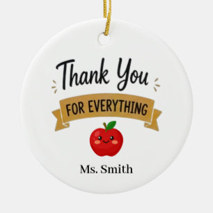 Thank You for Everything Personalized Ceramic Ornament