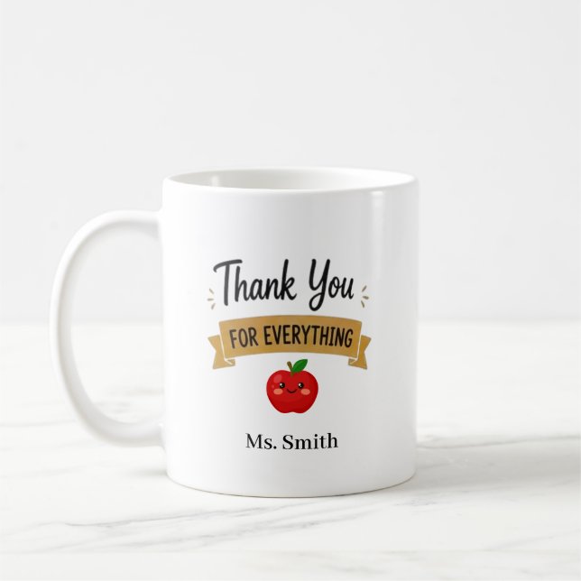 Thank You for Everything Personalized Coffee Mug (Left)