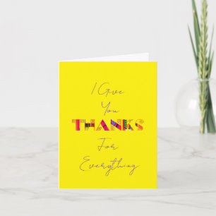 Thank You For Everything Yellow  Card