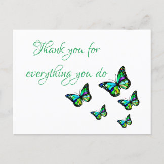 Thank you for everything you do butterfly postcard