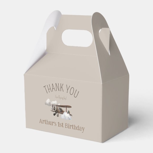 Thank you for flying by Airplane favor box  (Front Side)