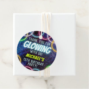 Thank You for Glowing with Us Glow in the Dark Favour Tags