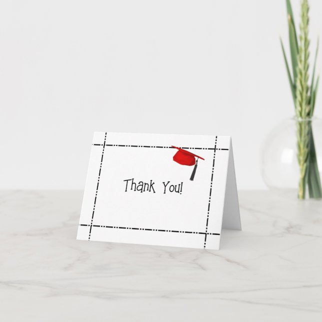 Thank You For Graduation Gift With Red Cap Card (Front)