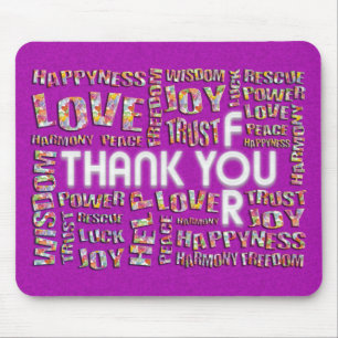 Thank You For ... Hearts magenta splatter Mouse Pad