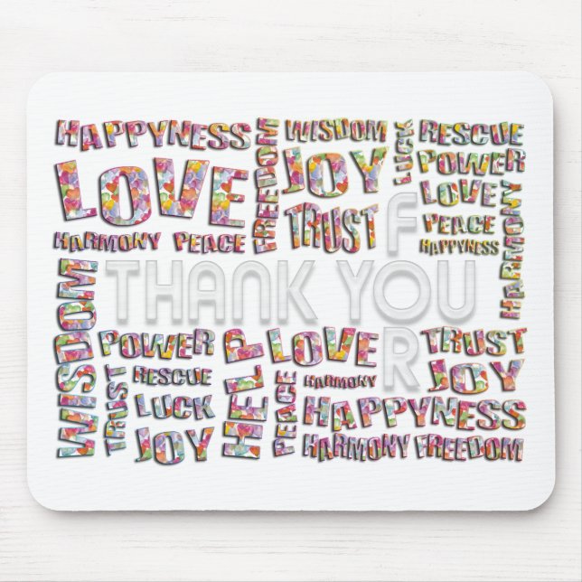 Thank You For ... Hearts | make your own backgr. Mouse Pad (Front)