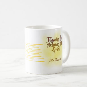 Thank You for Helping Me Bloom Personalize Teacher Coffee Mug