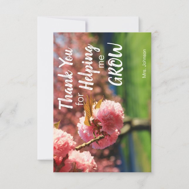 Thank You For Helping Me Grow Card (Front)