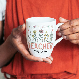 Thank You for Helping Me Grow Floral Teacher Coffee Mug