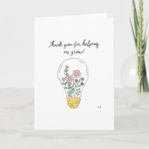 Thank You for Helping Me Grow Lightbulb Card