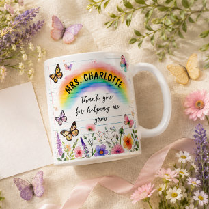 Thank You for Helping Me Grow Rainbow Teacher Coffee Mug