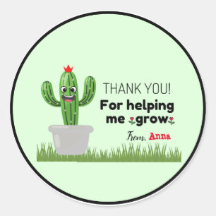 Thank You For Helping Me Grow Sticker
