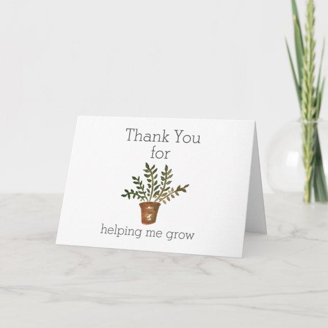 Thank You for Helping me Grow Teacher Appreciation Card (Front)
