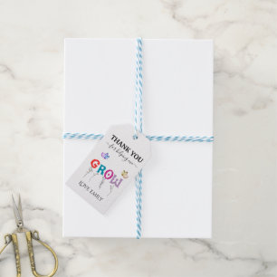 Thank you for Helping me Grow Teacher appreciation Gift Tags